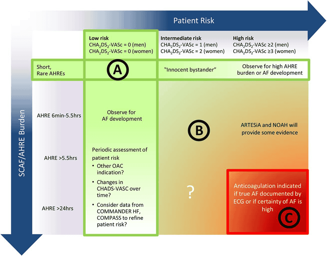 2023 ACC/AHA AF — Figure 12 Consideration of OAC for Device-Detected AHREs