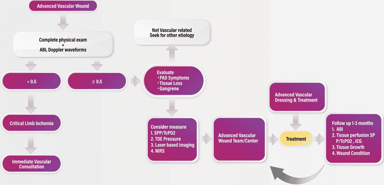 Figure 6 — Treatment algorithm for advanced vascular wounds