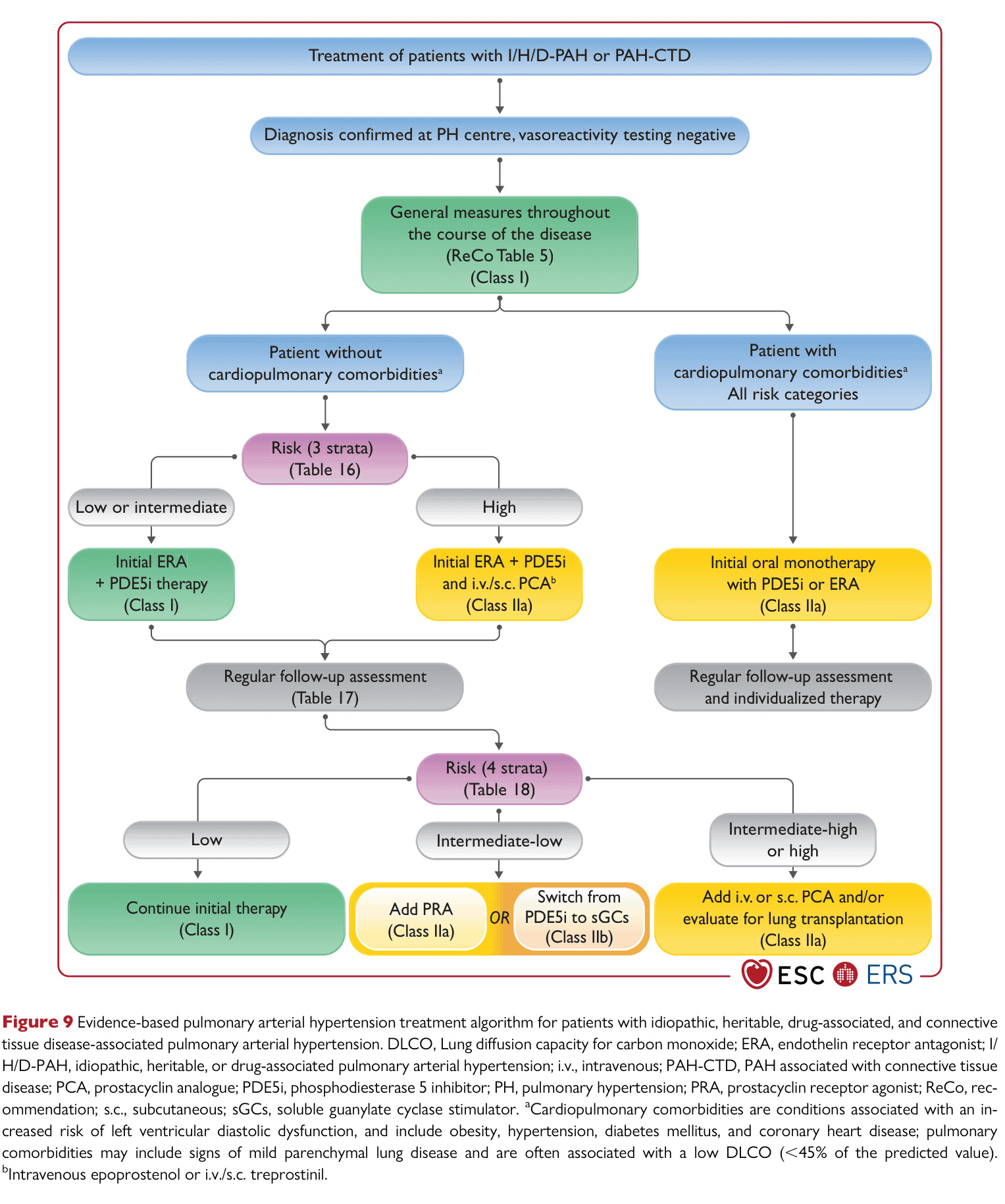 ESC PH 2022 — Figure 9 PAH treatment algorithm