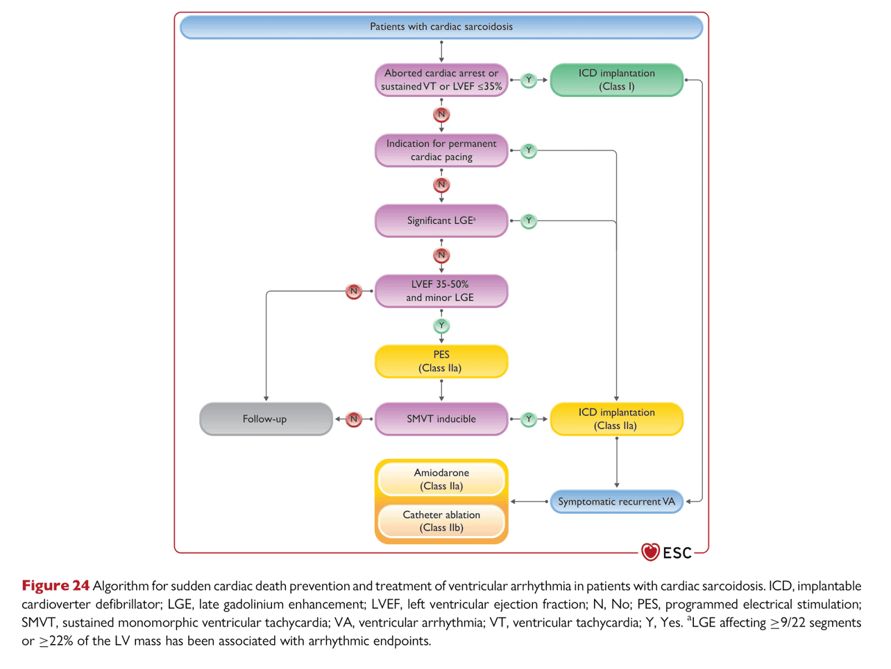 ESC va2022 — Figure 24 cardiac sarcoidosis