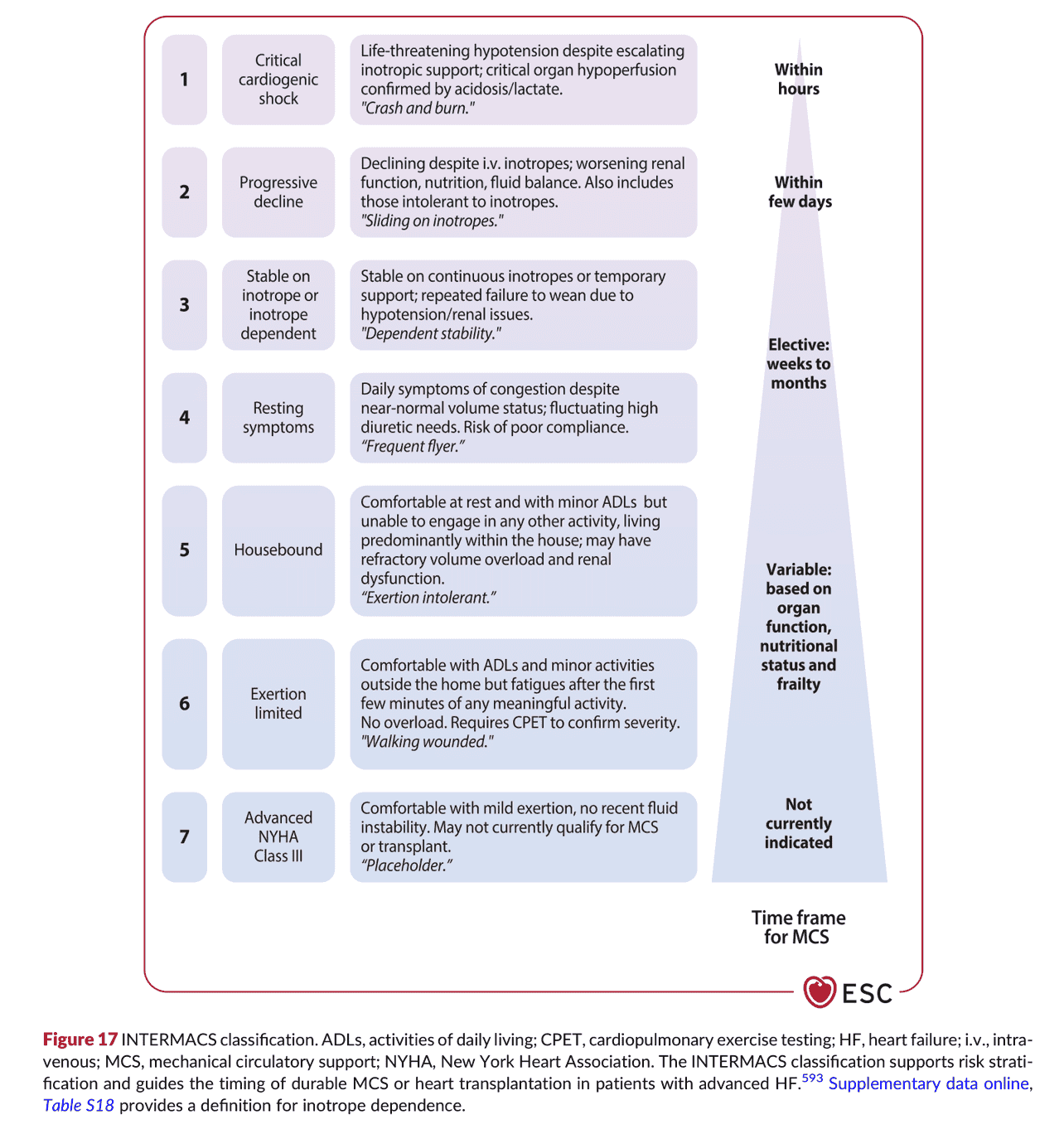 2026 ESC HF Guidelines Figure 17 — INTERMACS 分級