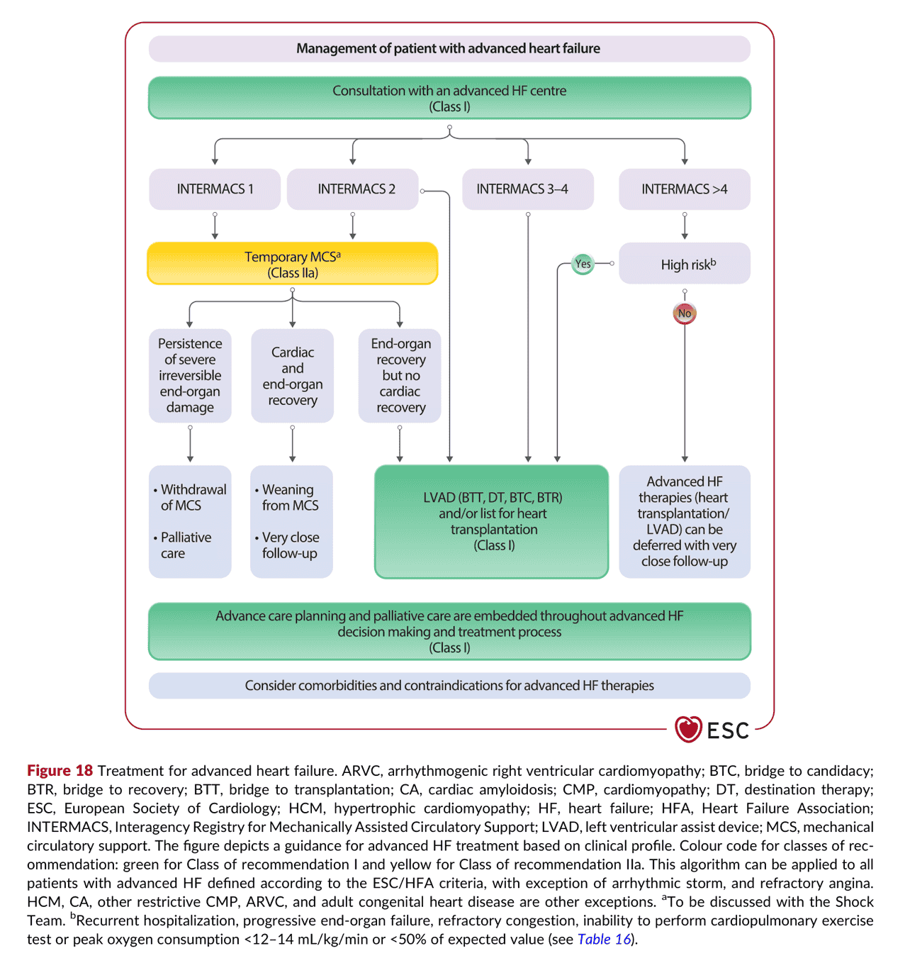 2026 ESC HF Guidelines Figure 18 — Advanced HF 的治療