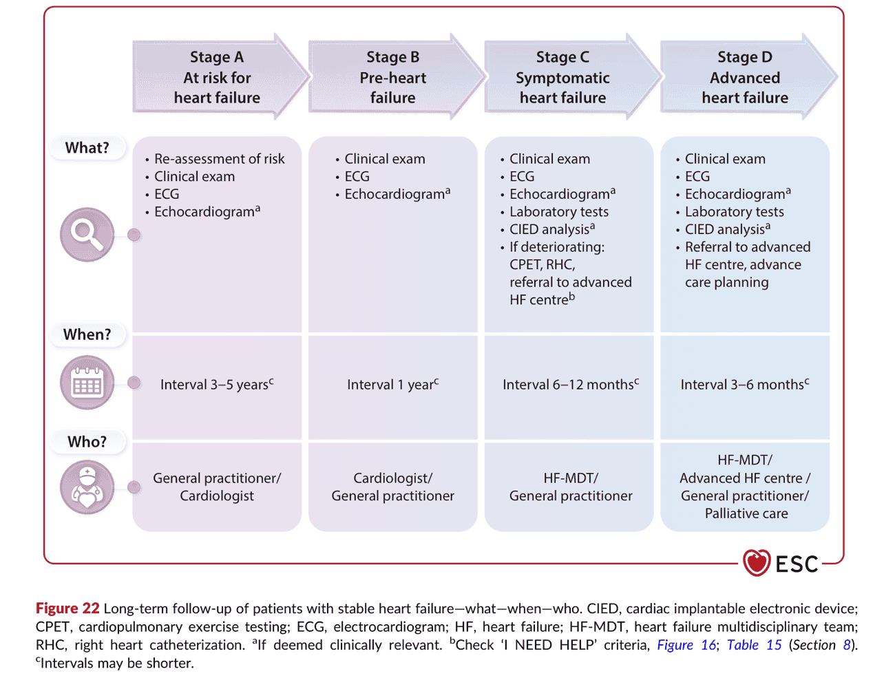 2026 ESC HF Guidelines Figure 22 — 穩定心衰竭病人的長期追蹤